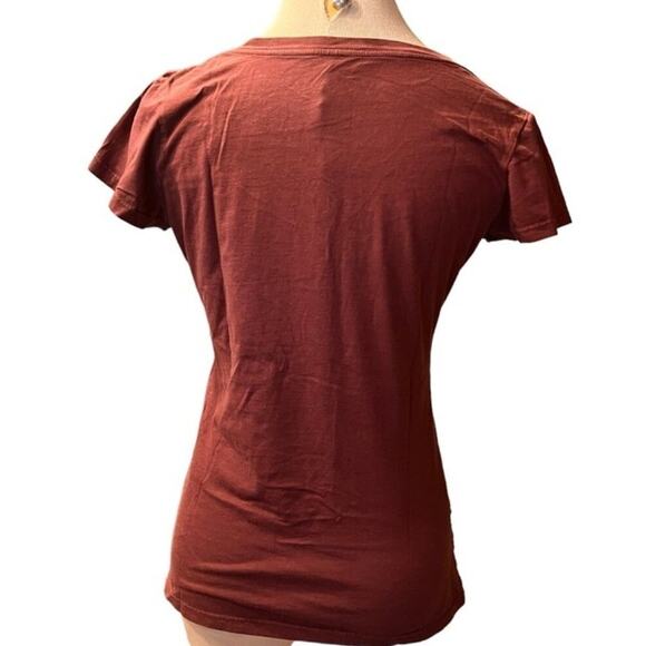 Rare LE Cirque Du Soleil Zarkana Magician V-Neck Tee Shirt HOLES Size L Burgundy - Picture 5 of 9